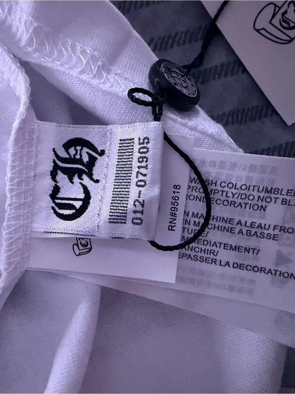 Chrome Hearts Black and White Raglan Short Sleeve Tee